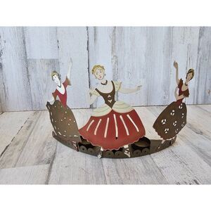 Vintage Marshall fields ballet dancer tea light Xmas decor metal